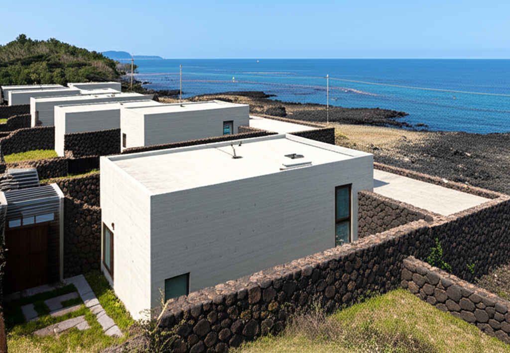 제주 리조트 건축 프로젝트 전경