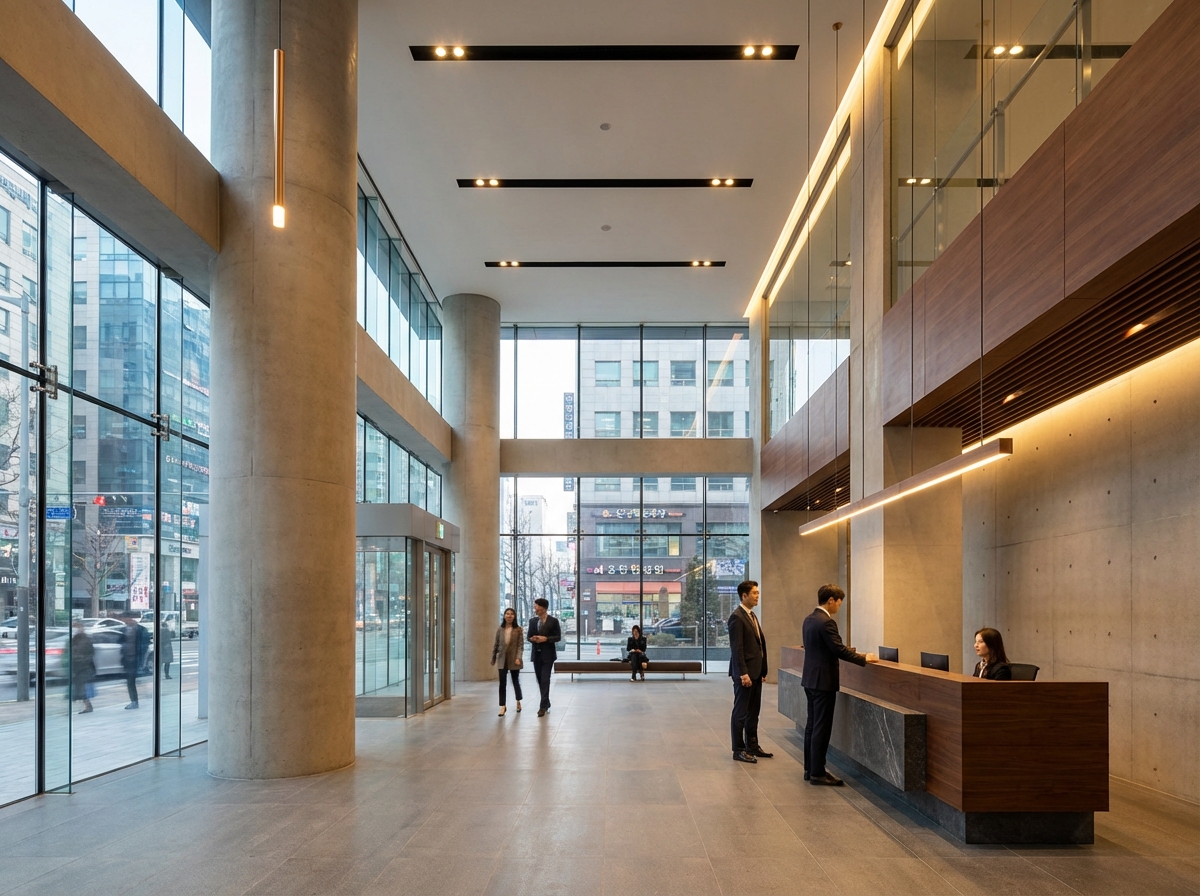 상업 건축물 로비 인테리어
